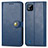 Custodia Portafoglio In Pelle Cover con Supporto S05D per Realme C20 Blu