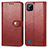 Custodia Portafoglio In Pelle Cover con Supporto S05D per Realme C20 Rosso