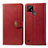 Custodia Portafoglio In Pelle Cover con Supporto S05D per Realme C21 Rosso