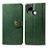 Custodia Portafoglio In Pelle Cover con Supporto S05D per Realme C25S Verde