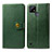 Custodia Portafoglio In Pelle Cover con Supporto S05D per Realme C25Y Verde