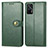 Custodia Portafoglio In Pelle Cover con Supporto S05D per Realme GT 5G Verde