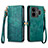 Custodia Portafoglio In Pelle Cover con Supporto S05D per Realme GT Neo6 5G Verde