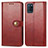 Custodia Portafoglio In Pelle Cover con Supporto S05D per Realme V11 5G Rosso