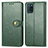 Custodia Portafoglio In Pelle Cover con Supporto S05D per Realme V11 5G Verde