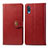 Custodia Portafoglio In Pelle Cover con Supporto S05D per Samsung Galaxy A02 Rosso