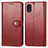 Custodia Portafoglio In Pelle Cover con Supporto S05D per Samsung Galaxy A03 Core Rosso