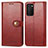 Custodia Portafoglio In Pelle Cover con Supporto S05D per Samsung Galaxy A03s Rosso