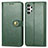 Custodia Portafoglio In Pelle Cover con Supporto S05D per Samsung Galaxy A13 4G Verde