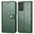 Custodia Portafoglio In Pelle Cover con Supporto S05D per Samsung Galaxy A15 4G Verde