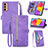 Custodia Portafoglio In Pelle Cover con Supporto S05D per Samsung Galaxy F13 4G Viola