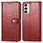 Custodia Portafoglio In Pelle Cover con Supporto S05D per Samsung Galaxy F23 5G Rosso