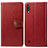 Custodia Portafoglio In Pelle Cover con Supporto S05D per Samsung Galaxy M10 Rosso