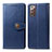 Custodia Portafoglio In Pelle Cover con Supporto S05D per Samsung Galaxy Note 20 5G Blu