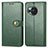 Custodia Portafoglio In Pelle Cover con Supporto S05D per Sharp Aquos R8 Verde