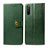 Custodia Portafoglio In Pelle Cover con Supporto S05D per Sony Xperia 10 III SO-52B Verde