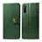 Custodia Portafoglio In Pelle Cover con Supporto S05D per Sony Xperia 10 III SOG04 Verde
