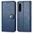 Custodia Portafoglio In Pelle Cover con Supporto S05D per Sony Xperia 5 III SO-53B Blu