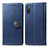 Custodia Portafoglio In Pelle Cover con Supporto S05D per Sony Xperia Ace II SO-41B Blu