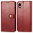 Custodia Portafoglio In Pelle Cover con Supporto S05D per Sony Xperia Ace III SO-53C Rosso