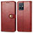 Custodia Portafoglio In Pelle Cover con Supporto S05D per Vivo T1 5G India Rosso