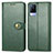 Custodia Portafoglio In Pelle Cover con Supporto S05D per Vivo V21s 5G Verde