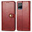 Custodia Portafoglio In Pelle Cover con Supporto S05D per Vivo Y21a Rosso