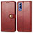 Custodia Portafoglio In Pelle Cover con Supporto S05D per Vivo Y52 5G Rosso