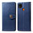 Custodia Portafoglio In Pelle Cover con Supporto S05D per Xiaomi POCO C3 Blu