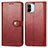 Custodia Portafoglio In Pelle Cover con Supporto S05D per Xiaomi Poco C51 Rosso