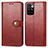 Custodia Portafoglio In Pelle Cover con Supporto S05D per Xiaomi Redmi 10 (2022) Rosso