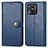 Custodia Portafoglio In Pelle Cover con Supporto S05D per Xiaomi Redmi 10 India Blu