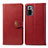 Custodia Portafoglio In Pelle Cover con Supporto S05D per Xiaomi Redmi Note 10 Pro 4G Rosso