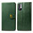 Custodia Portafoglio In Pelle Cover con Supporto S05D per Xiaomi Redmi Note 10T 5G Verde