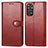 Custodia Portafoglio In Pelle Cover con Supporto S05D per Xiaomi Redmi Note 11 4G (2022) Rosso