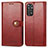 Custodia Portafoglio In Pelle Cover con Supporto S05D per Xiaomi Redmi Note 11 Pro 4G Rosso