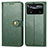 Custodia Portafoglio In Pelle Cover con Supporto S05D per Xiaomi Redmi Note 11E Pro 5G Verde