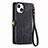 Custodia Portafoglio In Pelle Cover con Supporto S06D per Apple iPhone 13