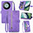 Custodia Portafoglio In Pelle Cover con Supporto S06D per Huawei Mate 60 Pro+ Plus Viola