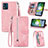 Custodia Portafoglio In Pelle Cover con Supporto S06D per Motorola Moto E13 Rosa