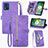 Custodia Portafoglio In Pelle Cover con Supporto S06D per Motorola Moto E13 Viola