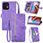 Custodia Portafoglio In Pelle Cover con Supporto S06D per Motorola Moto Edge 40 Pro 5G Viola