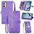 Custodia Portafoglio In Pelle Cover con Supporto S06D per Motorola Moto G53 5G Viola