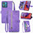 Custodia Portafoglio In Pelle Cover con Supporto S06D per Motorola Moto G84 5G Viola