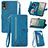 Custodia Portafoglio In Pelle Cover con Supporto S06D per Nokia C210