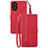 Custodia Portafoglio In Pelle Cover con Supporto S06D per Oppo A18 Rosso