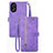 Custodia Portafoglio In Pelle Cover con Supporto S06D per Oppo A18 Viola