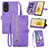 Custodia Portafoglio In Pelle Cover con Supporto S06D per Oppo Reno8 T 4G Viola