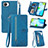 Custodia Portafoglio In Pelle Cover con Supporto S06D per Realme C30s Blu