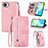 Custodia Portafoglio In Pelle Cover con Supporto S06D per Realme C30s Rosa